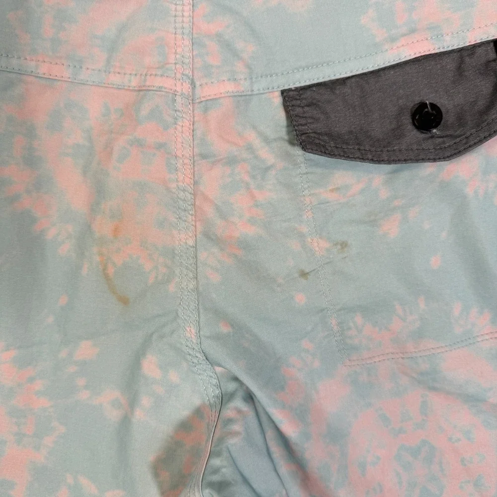 RVCA‎ Swim Shorts Mens 31 Blue Tie Dye Stretch Performance Drawstring Nature